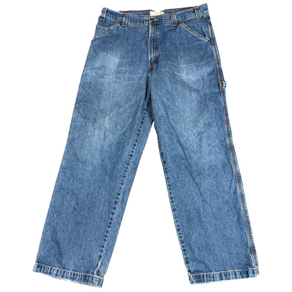 Signature Levi Strauss & Co Carpenter Jeans Mens 36x32 Denim Cotton Straight Leg